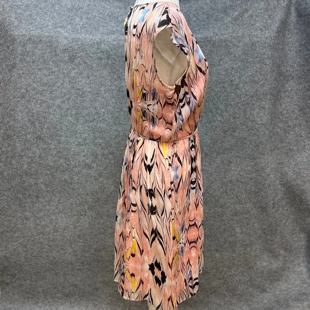 J Crew 100% Silk Outside Butterfly Wing Flutter Sleeve Artsy Dress Spring Size 6